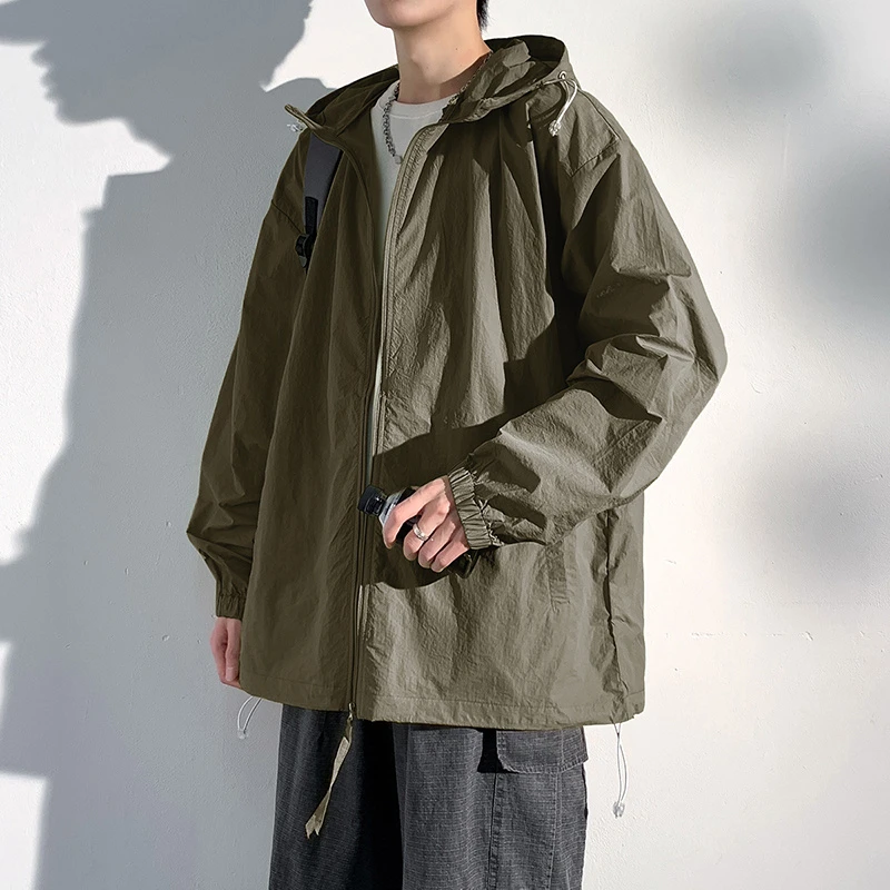 速干透气防晒服男款2025新款时尚百搭潮流宽松休闲防紫外线夹克