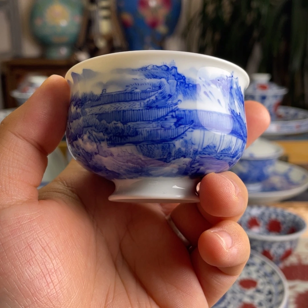 青花山水杯子系列