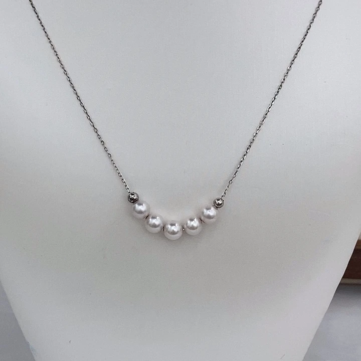 吊坠(赠链)银S925镶嵌海水珍珠ak微笑项链5.5-6mm