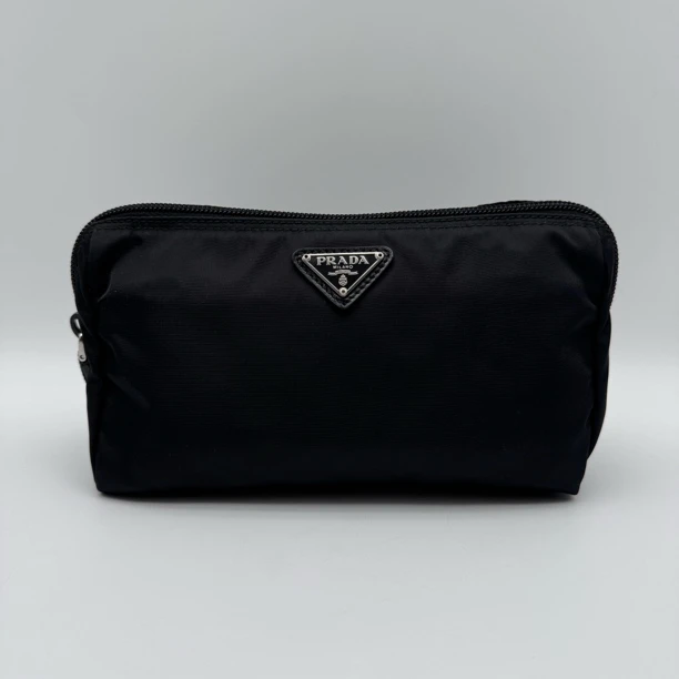 99新 Prada/普拉达 黑色降落伞尼龙手拿包/2138