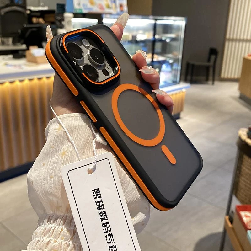 16Promax镜头支架磁吸充电壳适用iphone15Promax手机套高级情侣外