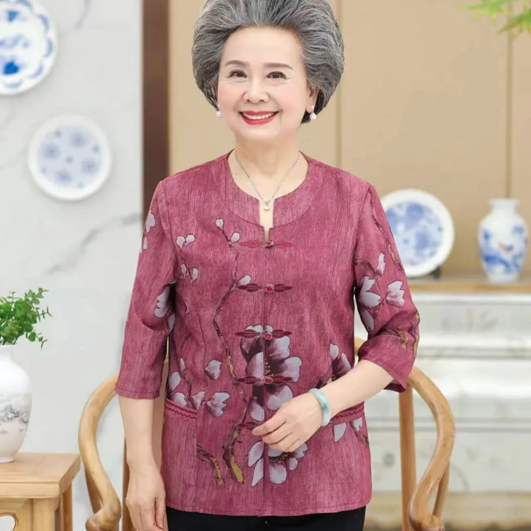 9130-春装老太太宽松中老年夏季金玉满堂中老年女装D仓西楼梯