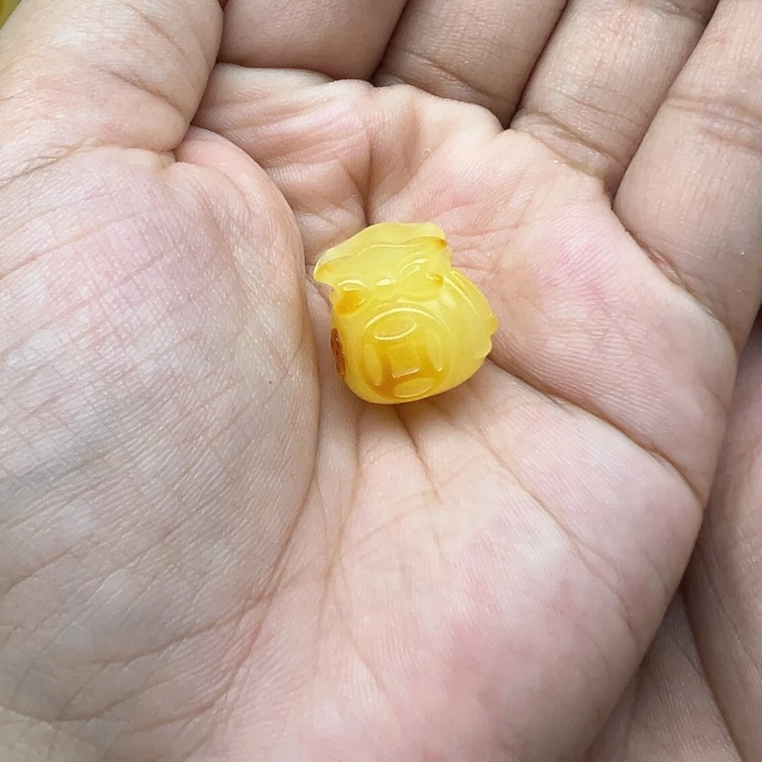 琥珀未镶嵌珠宝奇石钱袋打孔不退换