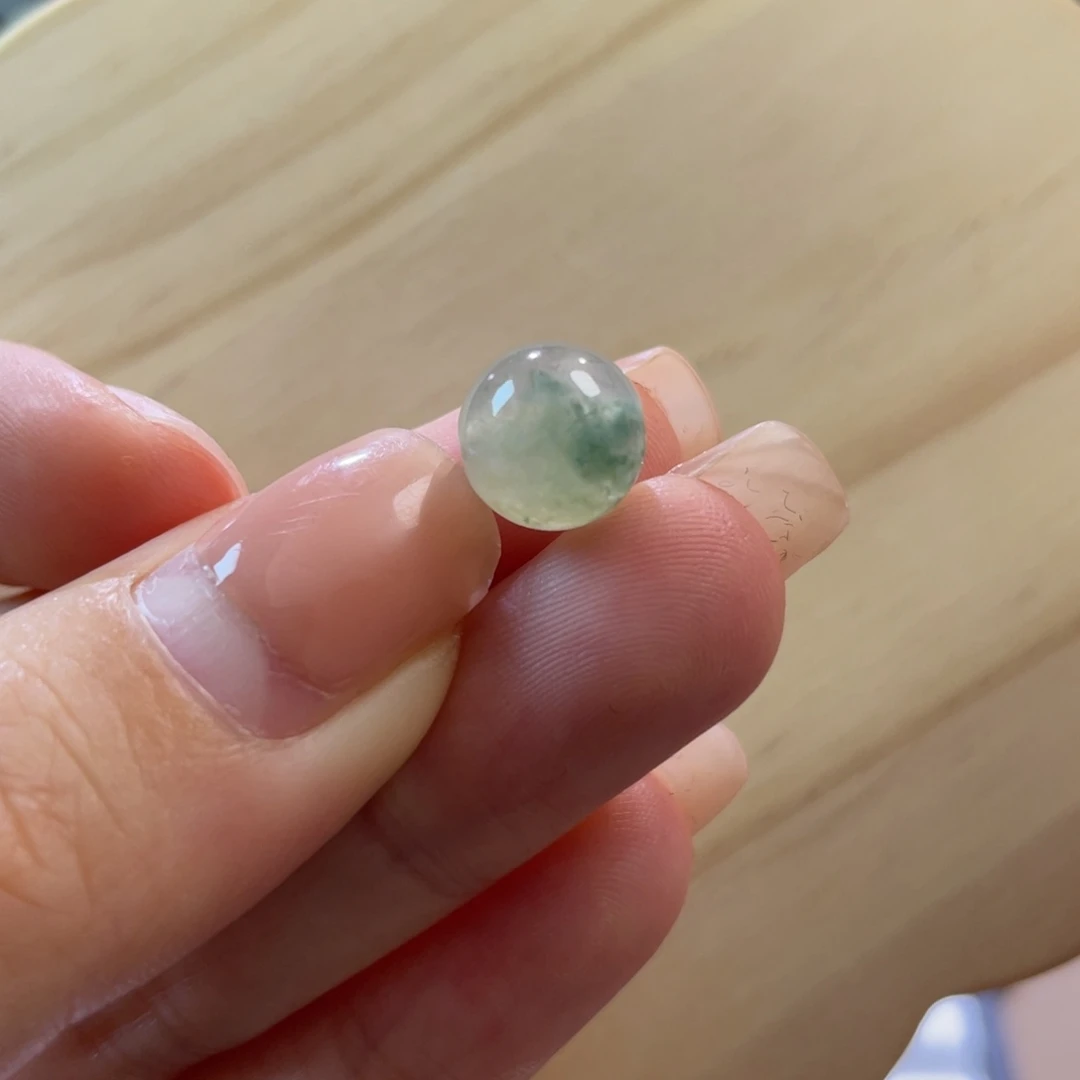 翡翠散珠天然缅a黄加绿单珠