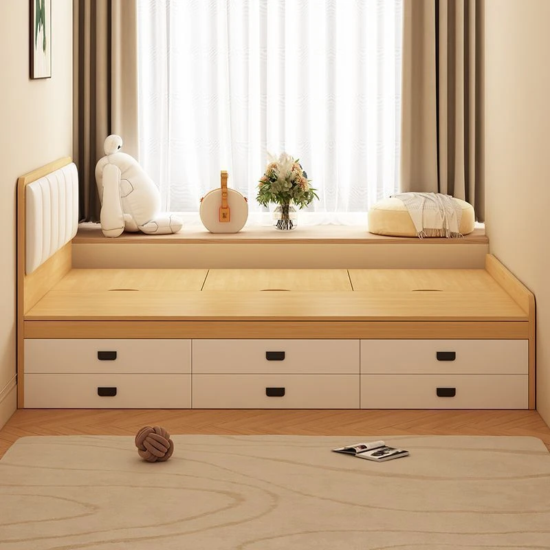 榻榻米床架衣柜床带收纳功能的储物床小房间单人床高箱床双人床