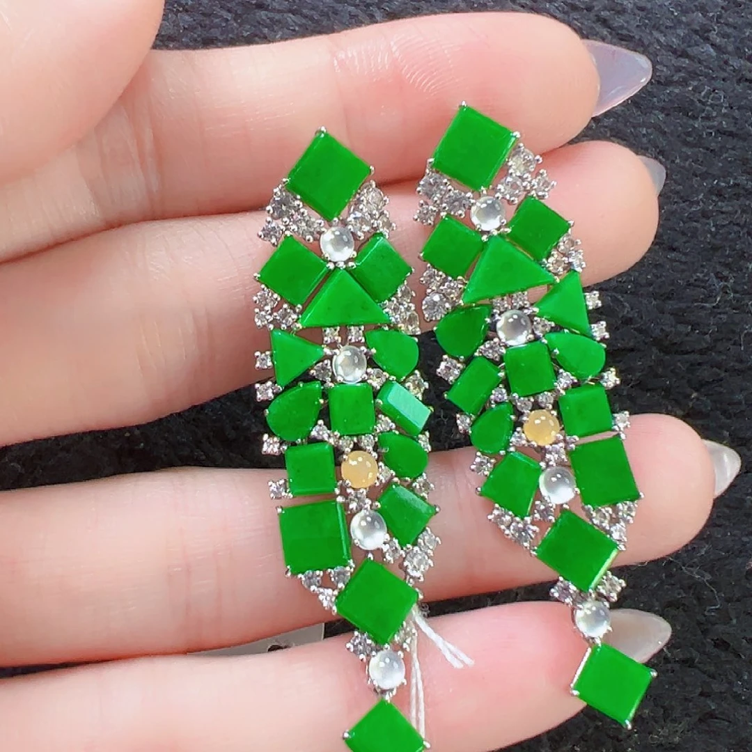 翡翠耳饰18K金镶嵌【清仓福利价】签收后24小时鉴赏期