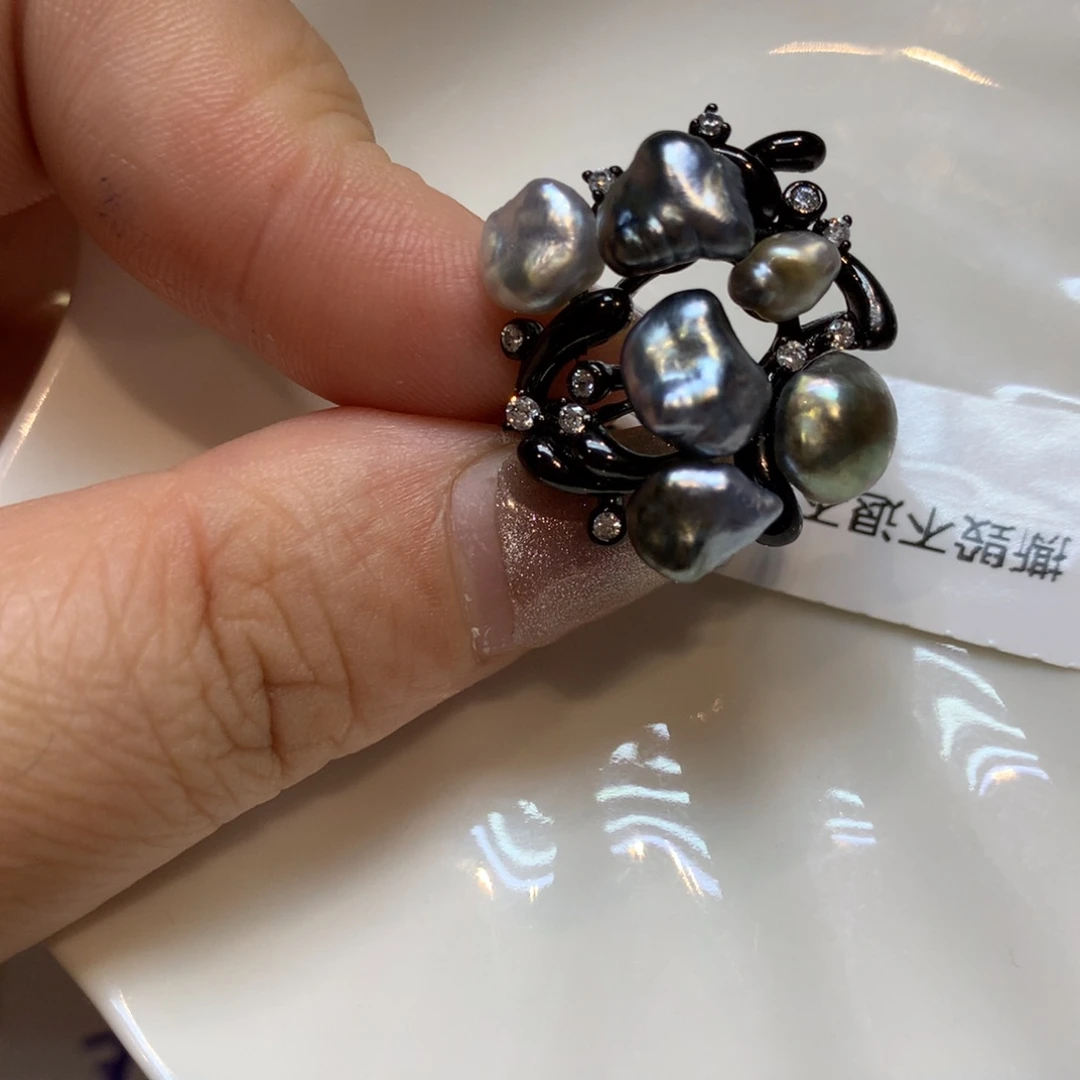 海水珍珠戒指银S925镶嵌