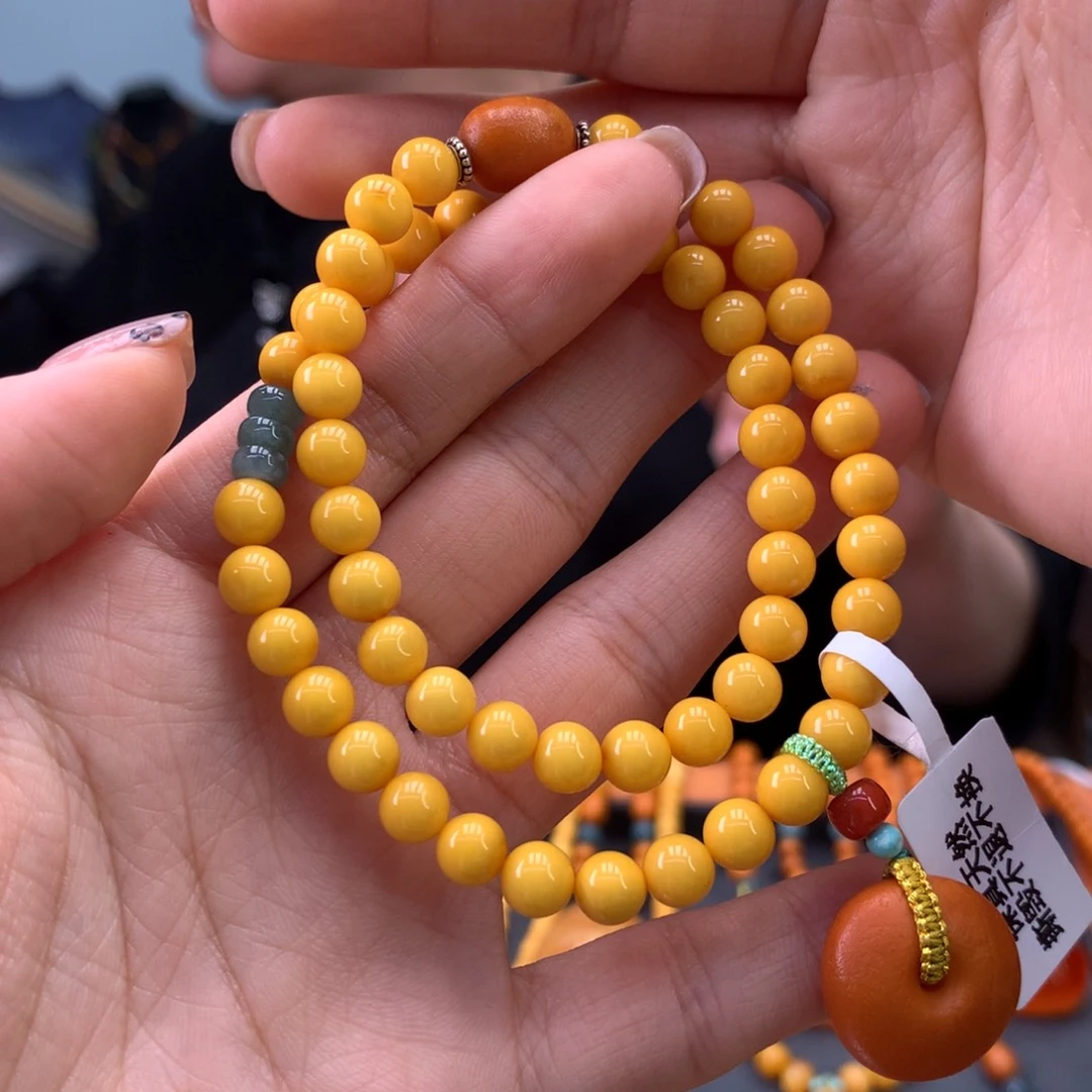 蜜蜡手串未镶嵌天然