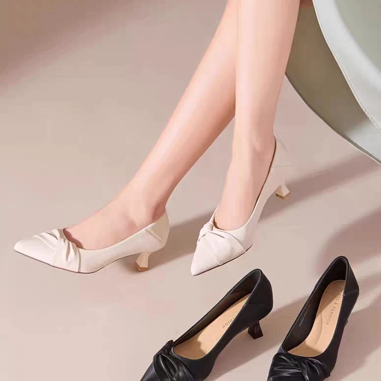 香香莉中跟单鞋女29066仙女风百搭中跟通勤OL工作鞋2025春季新款