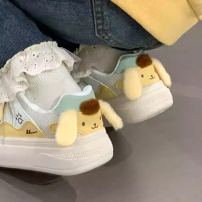 回力布丁狗可爱大头鞋女2025新款秋季厚底爆款休闲女鞋百搭小白鞋