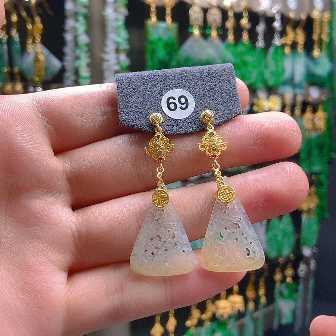 翡翠未镶嵌耳饰翡翠