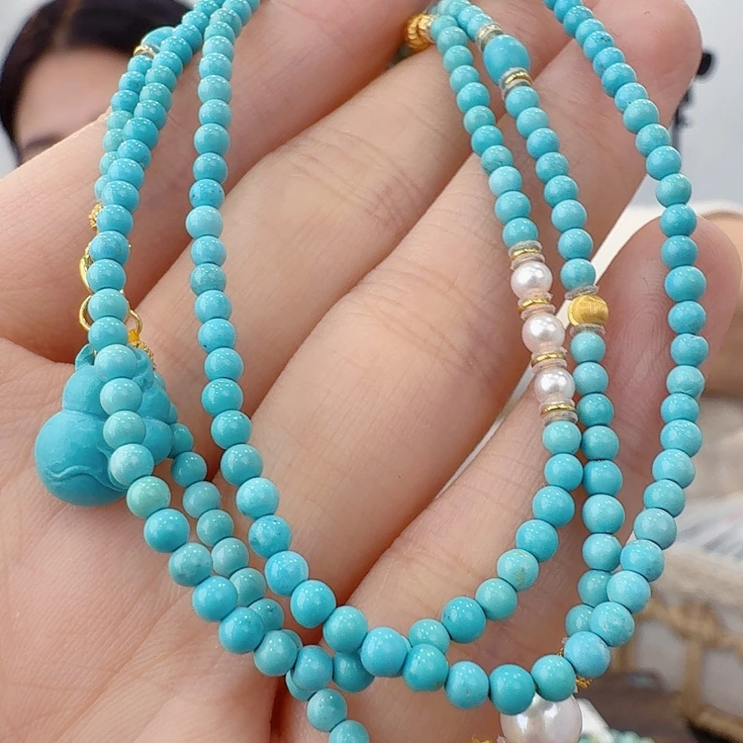 绿松石18K金镶嵌珠宝奇石