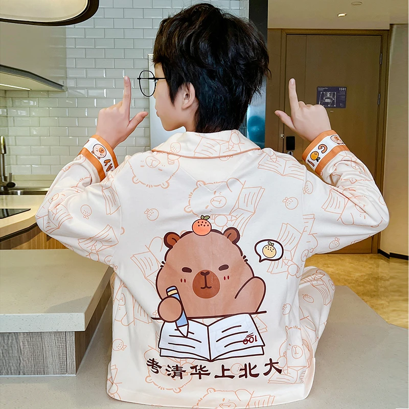 2025长袖春秋季薄款睡衣儿童男孩中大童卡通男童睡衣6-12岁家居服