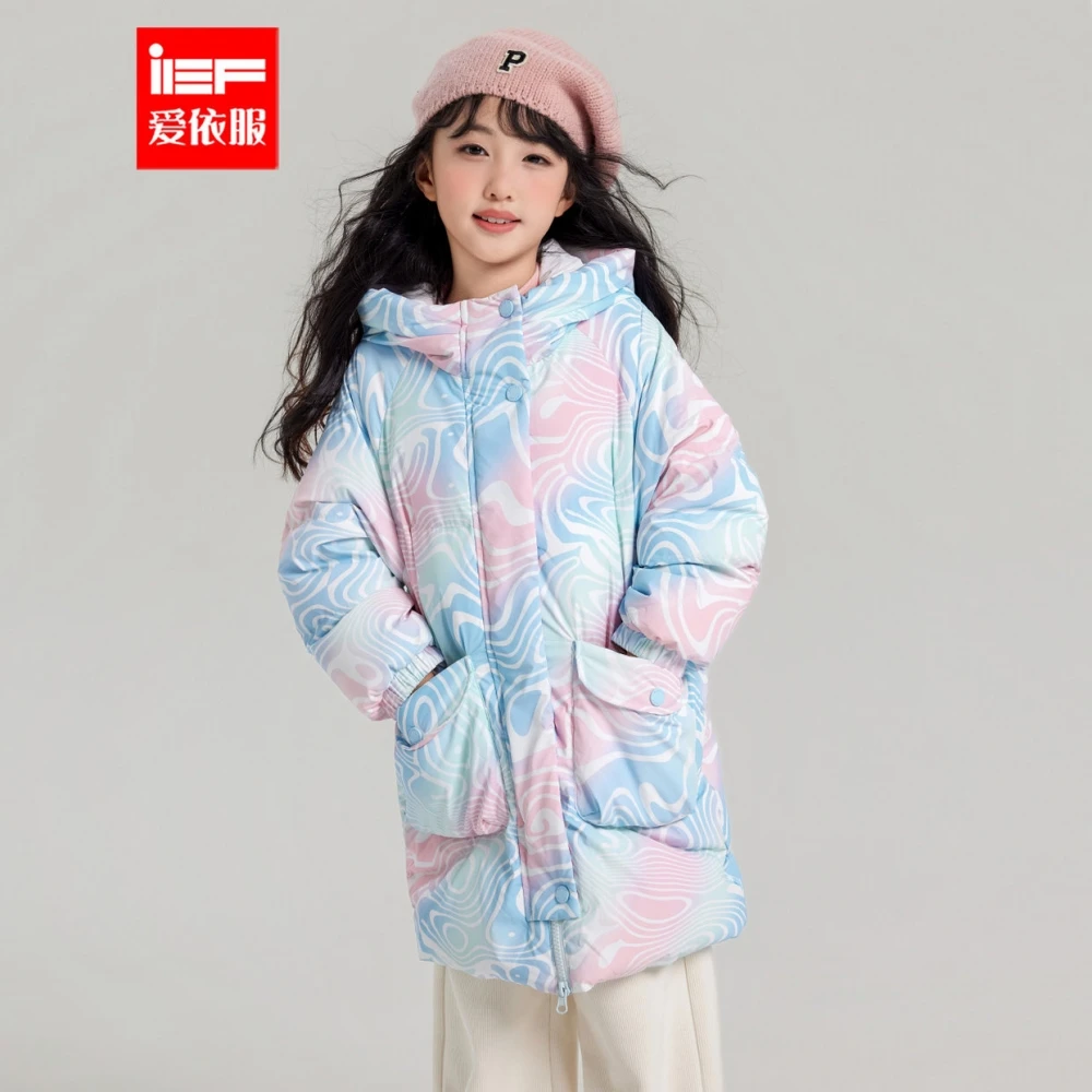 IEF【爱依服童装】2025冬季新款时尚洋气设计感女童羽绒外套