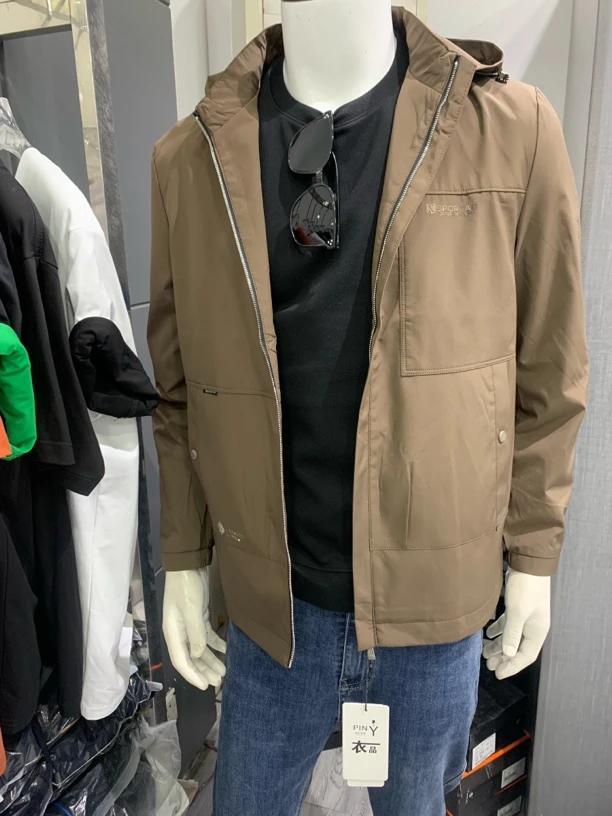 薄款春季秋季长袖拉链常规款夹克外套百搭运动冲锋衣时尚男士休闲