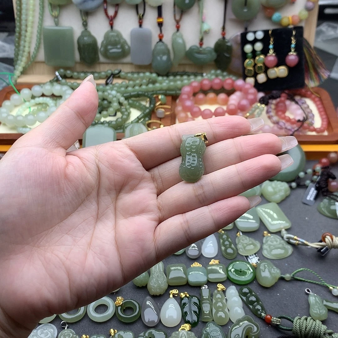 吊坠(不含链)银S925镶嵌和田玉