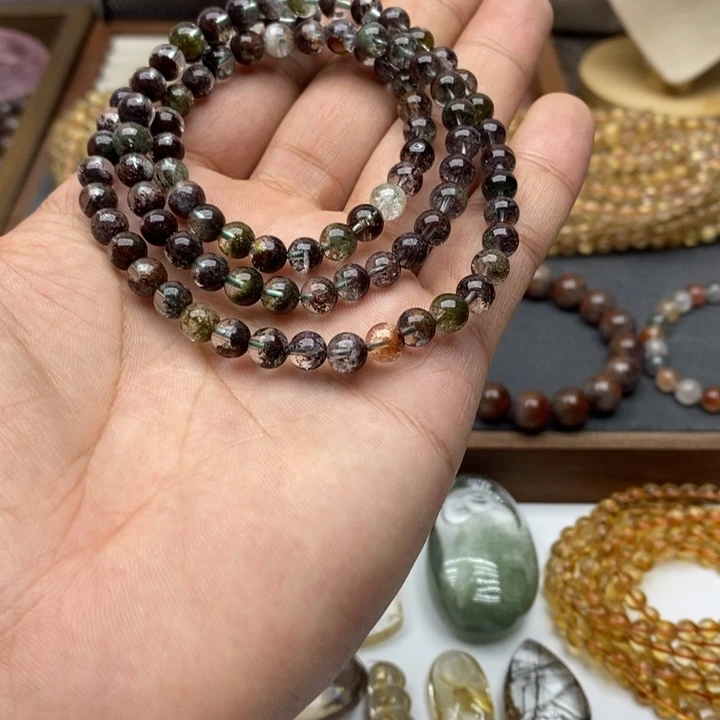 水晶手链未镶嵌四季幽灵聚宝盆