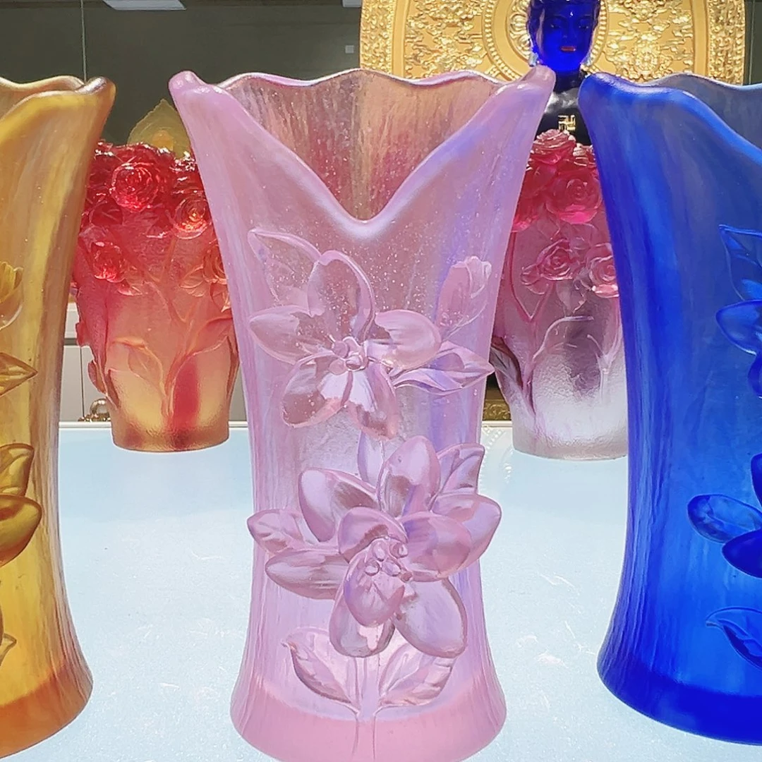 【闪购商品】手工艺品琉璃栀子花花瓶