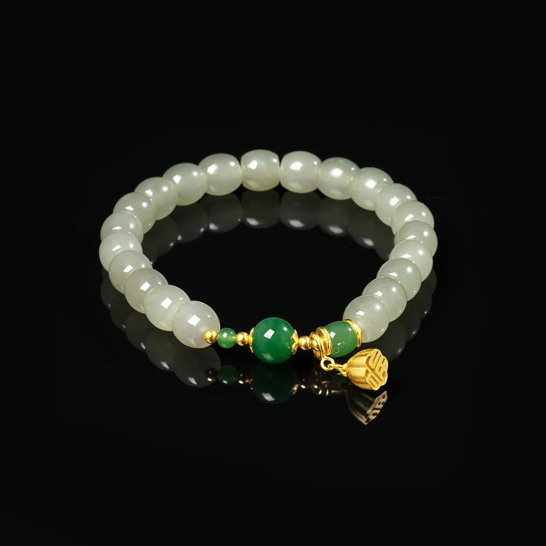 荷华 | 和田玉手串气质女士国风单圈时尚