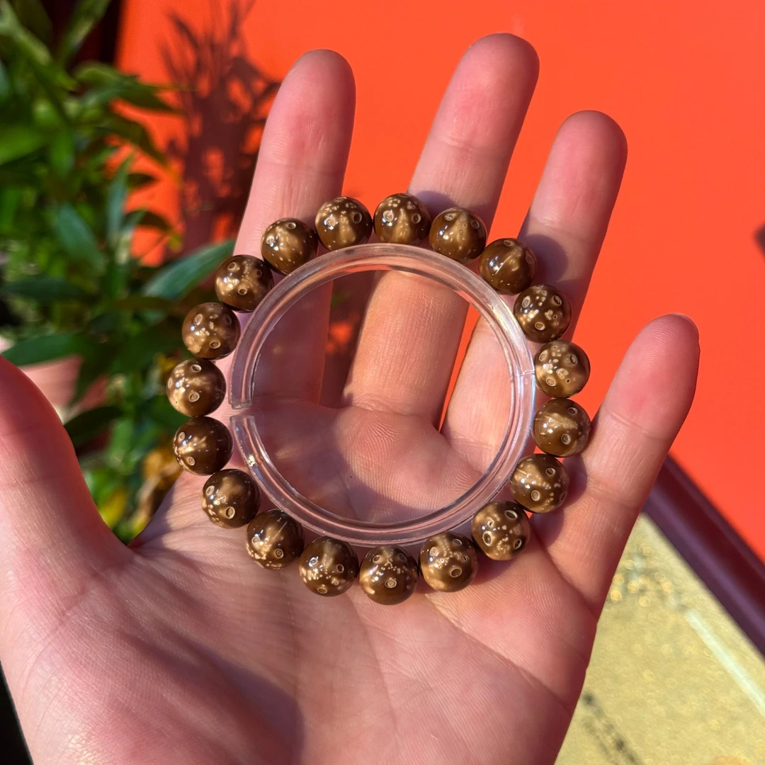 百翠玉庭紫金鼠手串万选级别熊猫紫金鼠正圆光珠11+mm款文玩手串