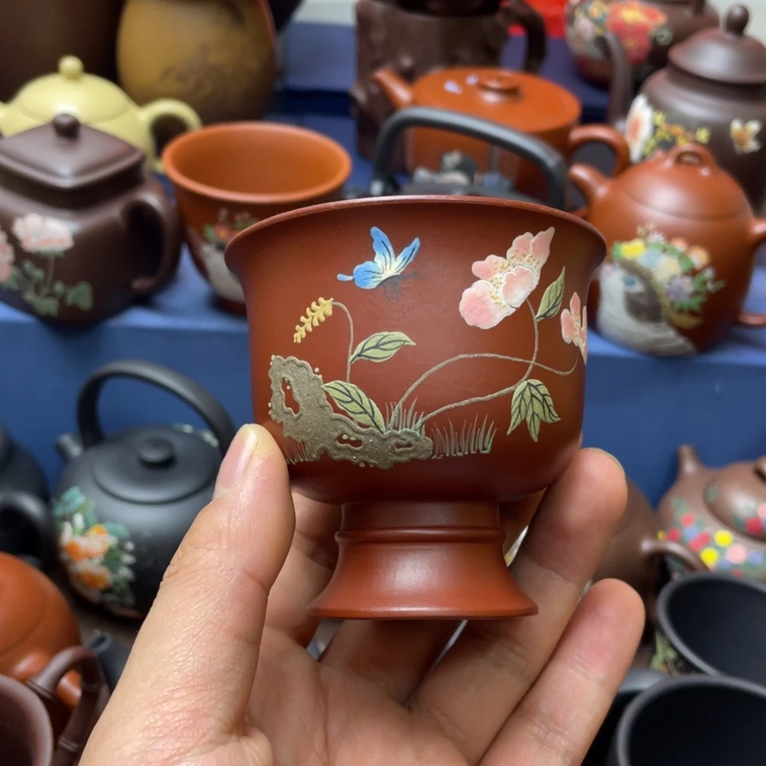 茶杯红泥紫砂主人杯120cc
