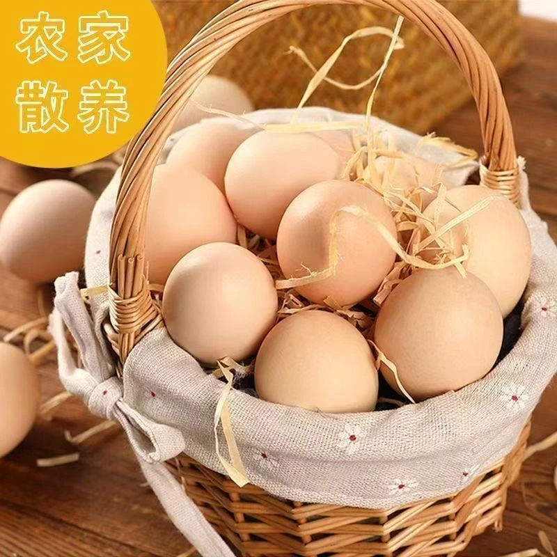（支持试吃)买40送10个农家散养土鸡蛋新鲜现捡现发粉壳蛋营养丰富