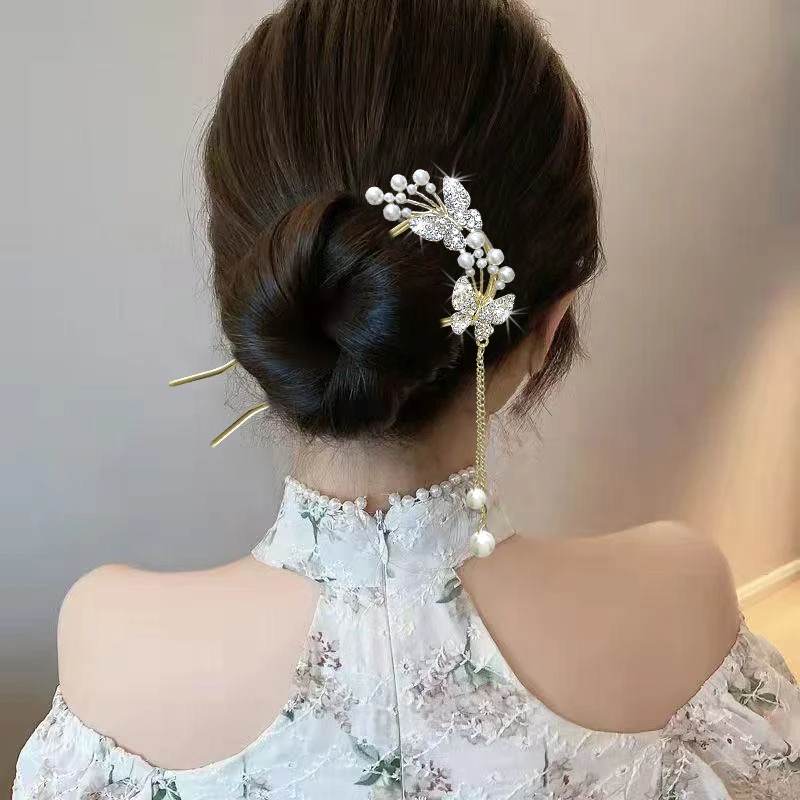 新中式簪子复古发簪流苏古风女发钗步摇古典头饰发饰夹子2025爆款