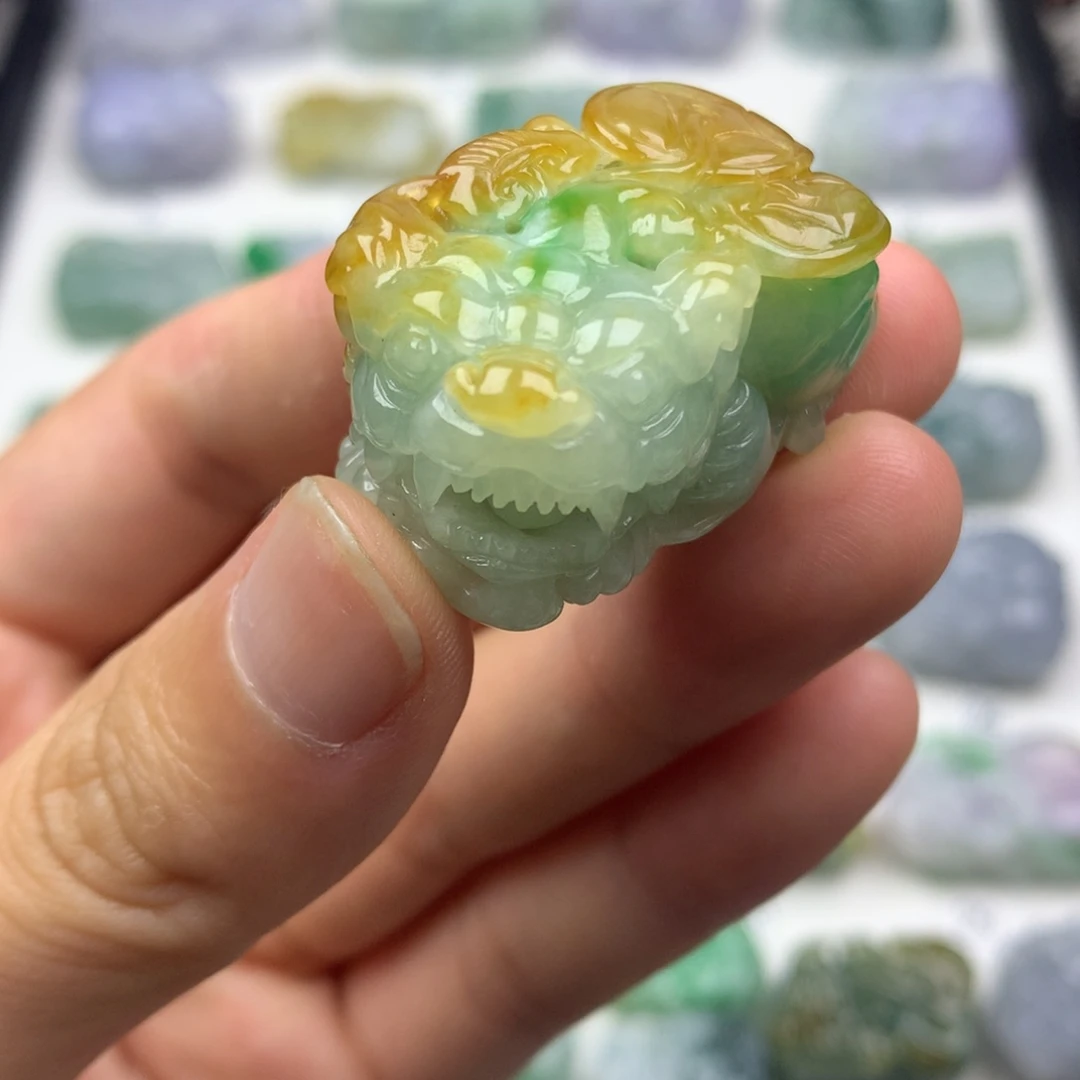 翡翠未镶嵌吊坠(不含链)天然缅甸翡翠貔貅吊坠