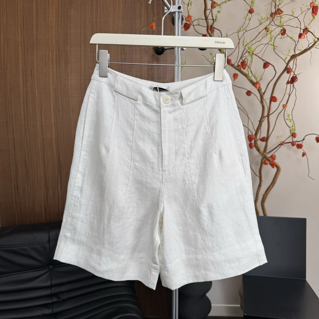 324008【富贵绉 不可机洗】100%Linen 静奢极简 亚麻工装短裤
