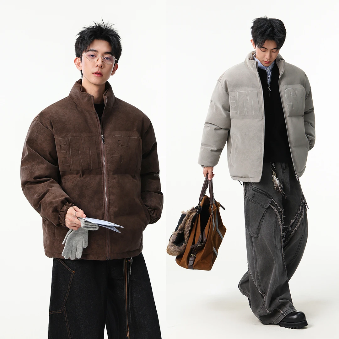 棉服男款冬季立领加厚立领扎染棉衣外套宽松保暖皮棉服情侣百搭