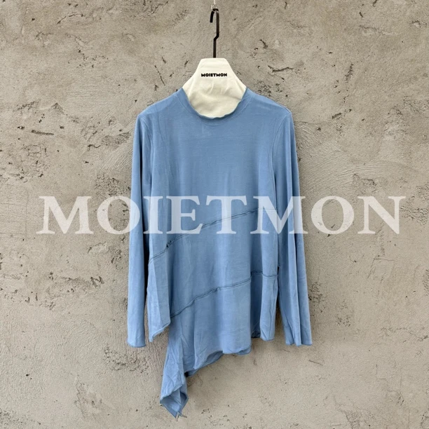 Moi et mon秋季新款小众设计师时尚不规则斜边打底百搭纯色打底