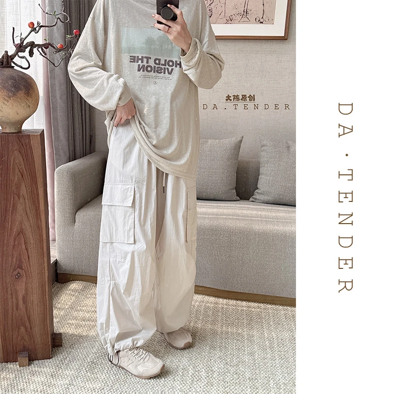 DA·Tender【放氧计划工装束脚裤】夏季薄款纯色休闲阔腿