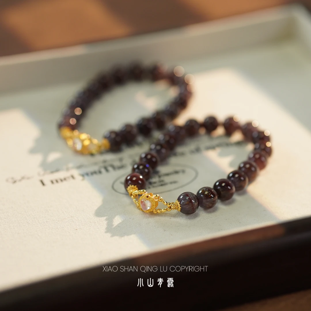 【FG1235】精品挑珠极光23手串18K金镶长18cm珠9~10mm-多样性发其一