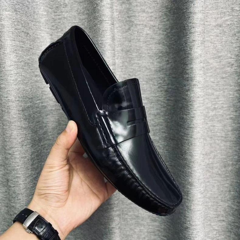 正品AMIDRAJK潮2025秋季新款潮流开边珠擦色豆豆鞋男士牛皮开车鞋