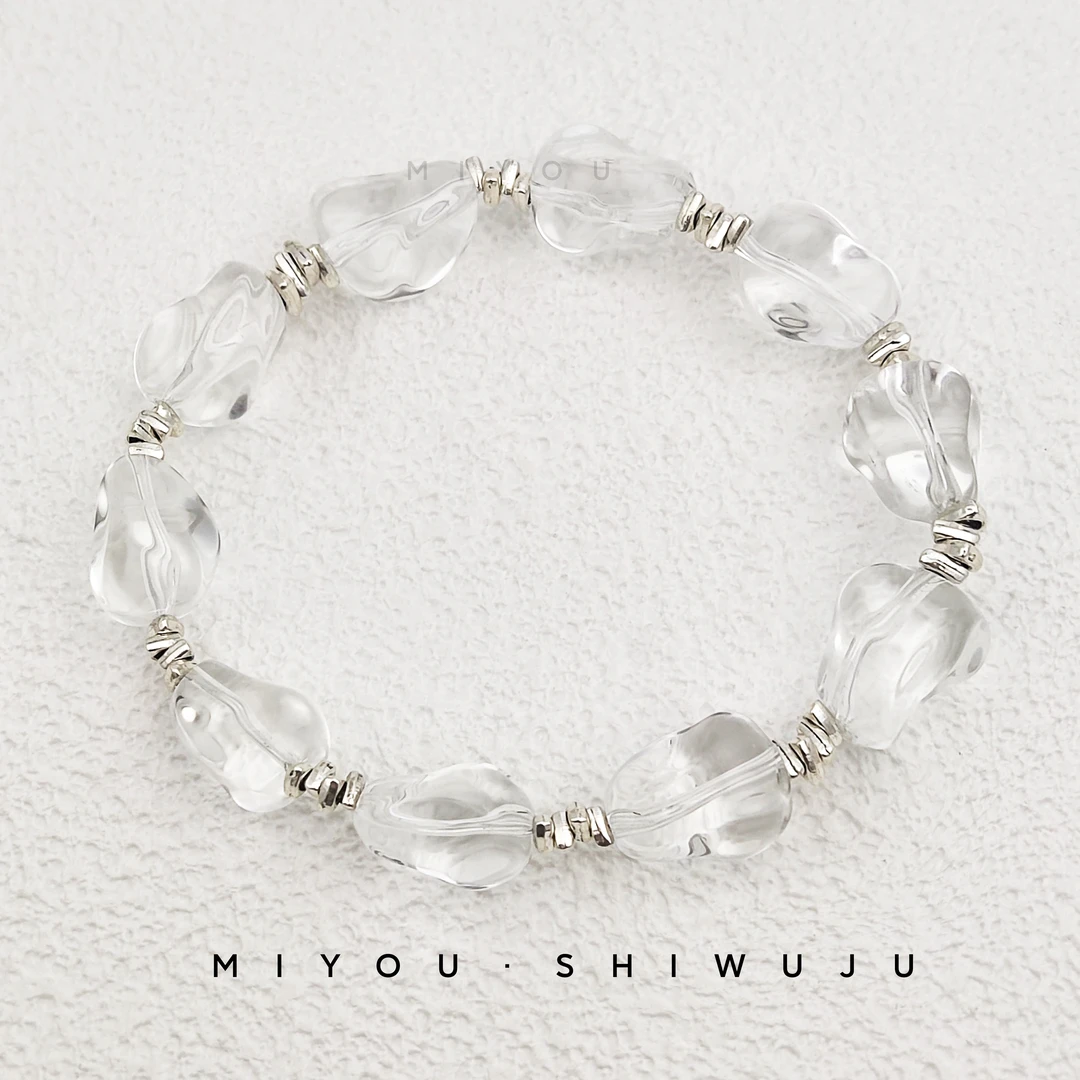 合金手链 【伏特+】白色不规则透色手串轻奢时尚百搭简约气质