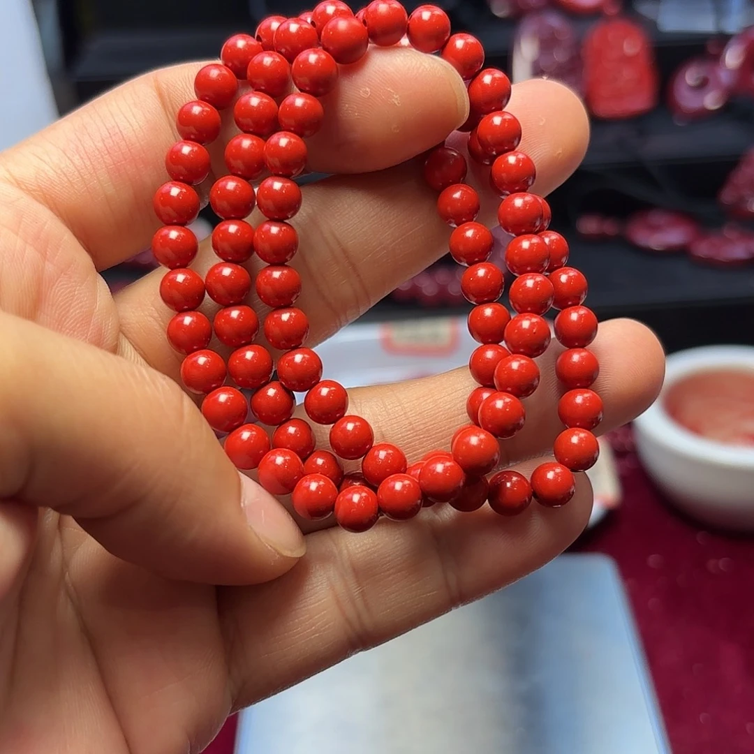 天然辰砂水飞砂卡6多圈