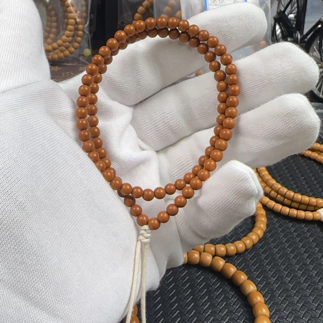 橄榄核吊坠5.0mm老挝核尖圆珠90颗