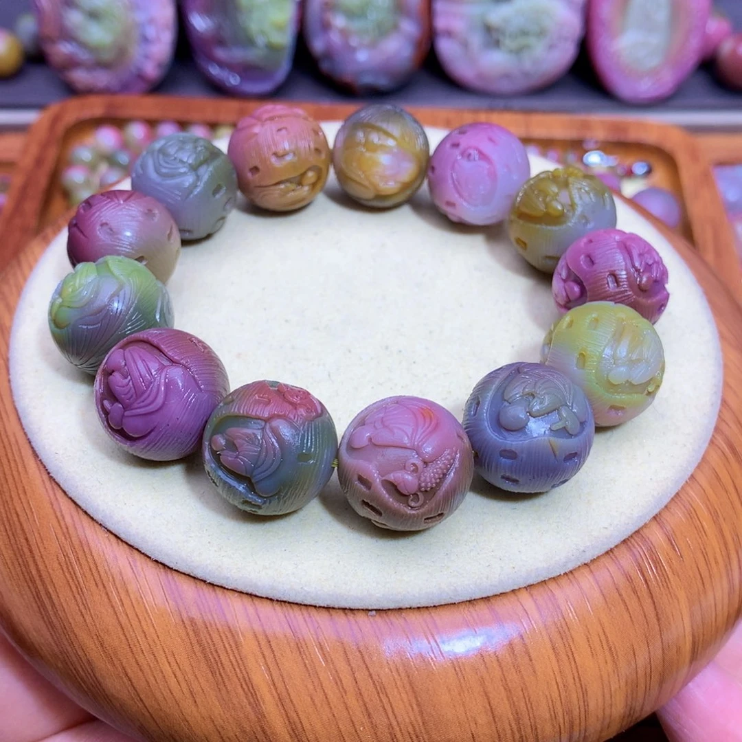 叶***&玛瑙未镶嵌手链盐源