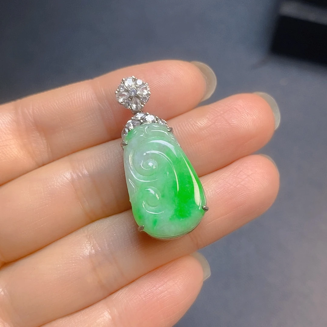 翡翠银S925镶嵌颈饰