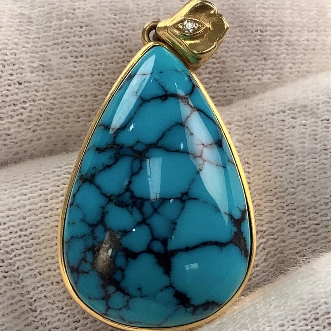 绿松石18K金镶嵌配饰