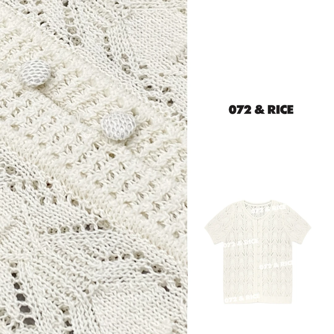 072 & RICE【白霜织梦】和纸纱 夏季休闲圆领针织衫 N-32TH869