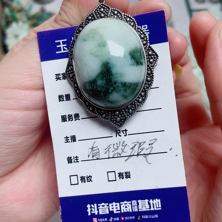 透闪石-蛇纹石玉银S925镶嵌颈饰