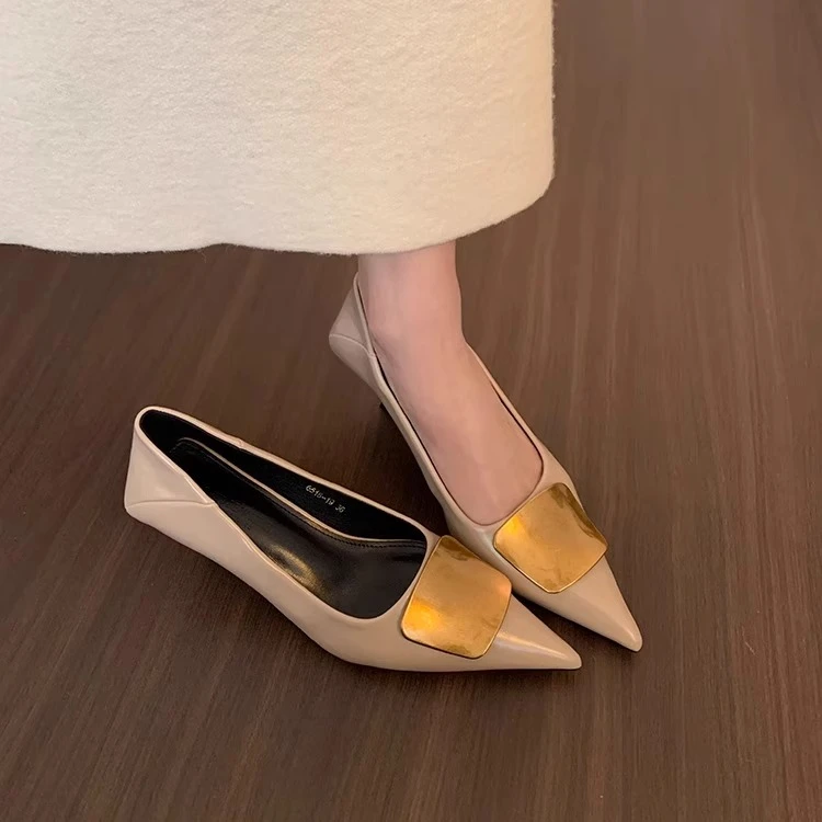 韩版气质通勤单鞋尖头高跟鞋浅口鞋子春鞋子女ins潮牌轻奢鞋子