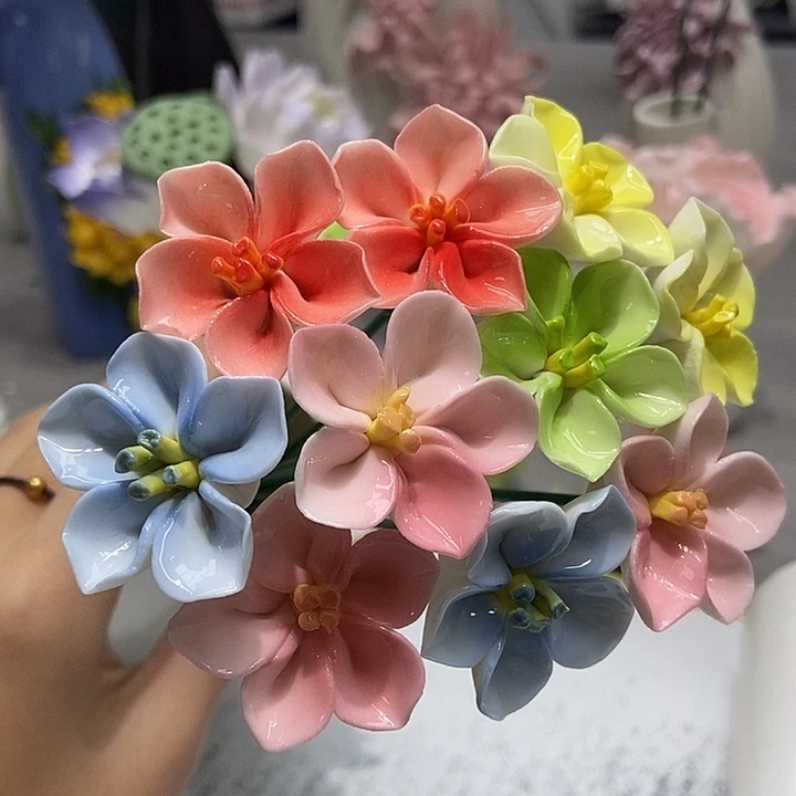 陶瓷纯手工捏花设计