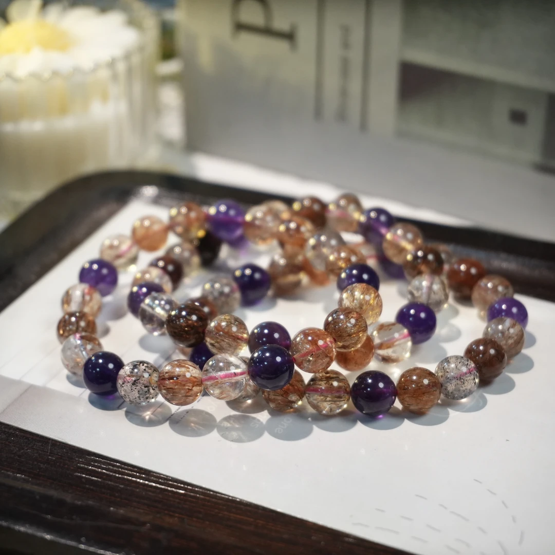 【书记甄选】天然黑金超七单圈手链 多样性发一件 约11mm 6823CK