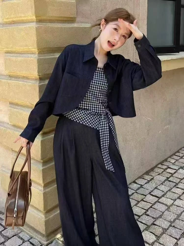 中国风性感风时尚套装早秋长袖秋季气质洋气衬衫时尚8252