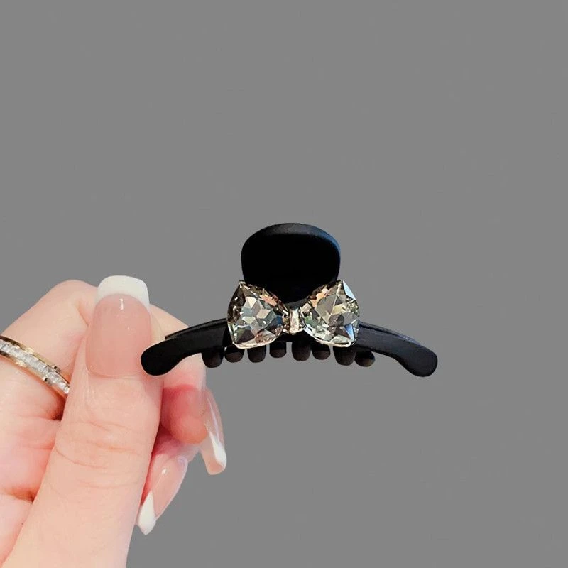 日韩简约小蝴蝶结黑色抓夹气质复古小号鲨鱼夹刘海夹顶夹侧边发卡