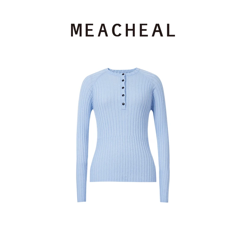 MEACHEAL米茜尔【星线好物】菘蓝色毛衫725330032059
