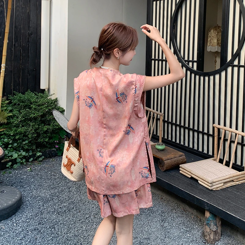 新中式风无袖背心短裤套装女2025夏季新款优雅显气质超好看两件套