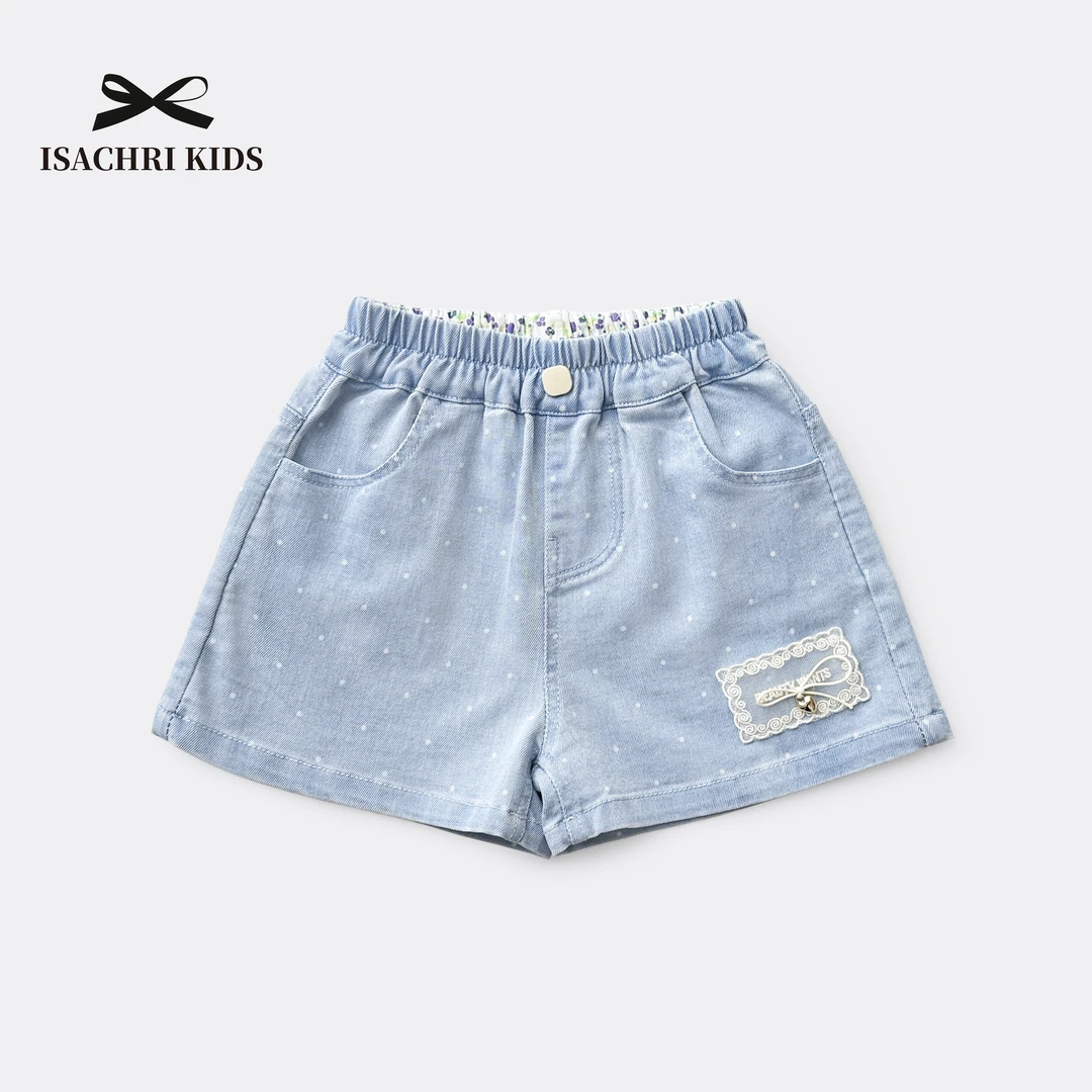 晶晶家【现发】奥拉软牛仔~短款牛仔裤夏季女童休闲短裤女宝宝IS507